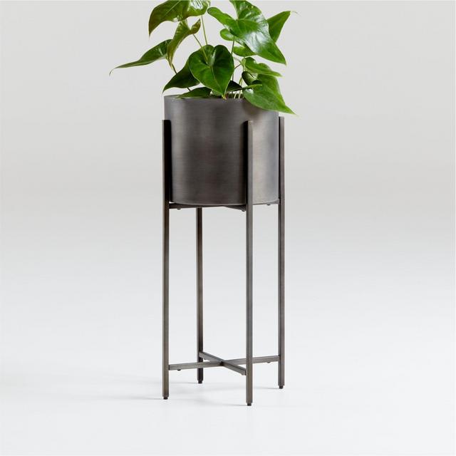 Dundee Bronze Floor Planter with Short Stand