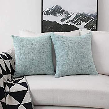 Home Brilliant Decorative Pillow Covers for Couch Throw Pillow Covers Sofa Bench, 2 Packs, 18x18 inches, Teal