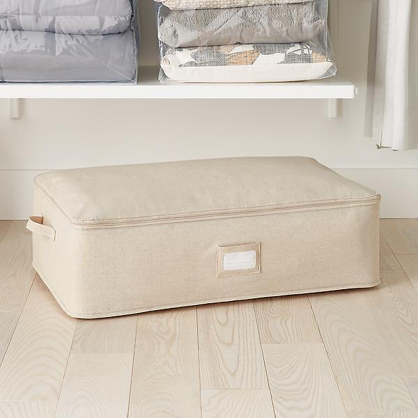 The Container Store Underbed Zippered Storage Bag Natural