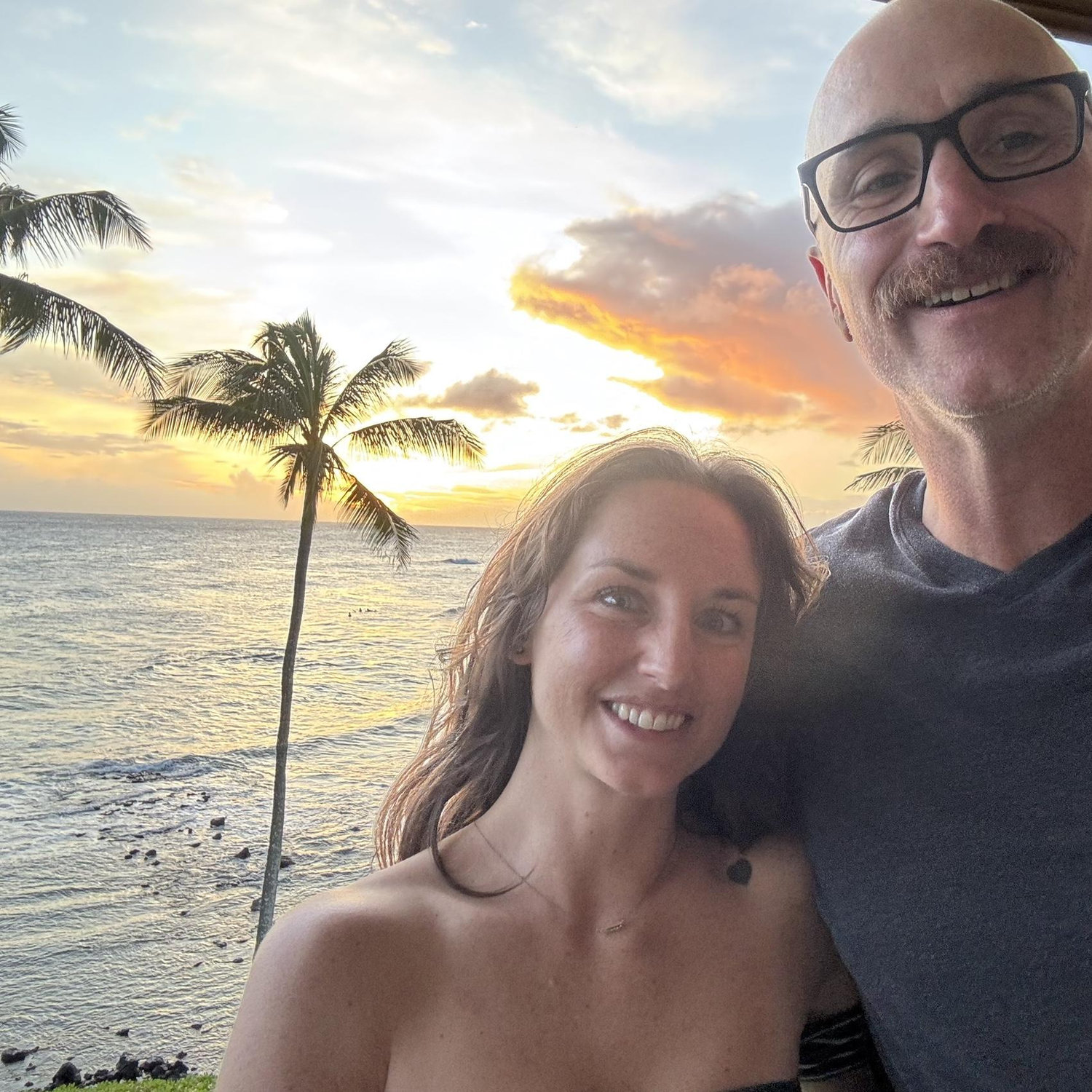 Barrett’s surprise mustache and birthday trip for Erika to Kauai!