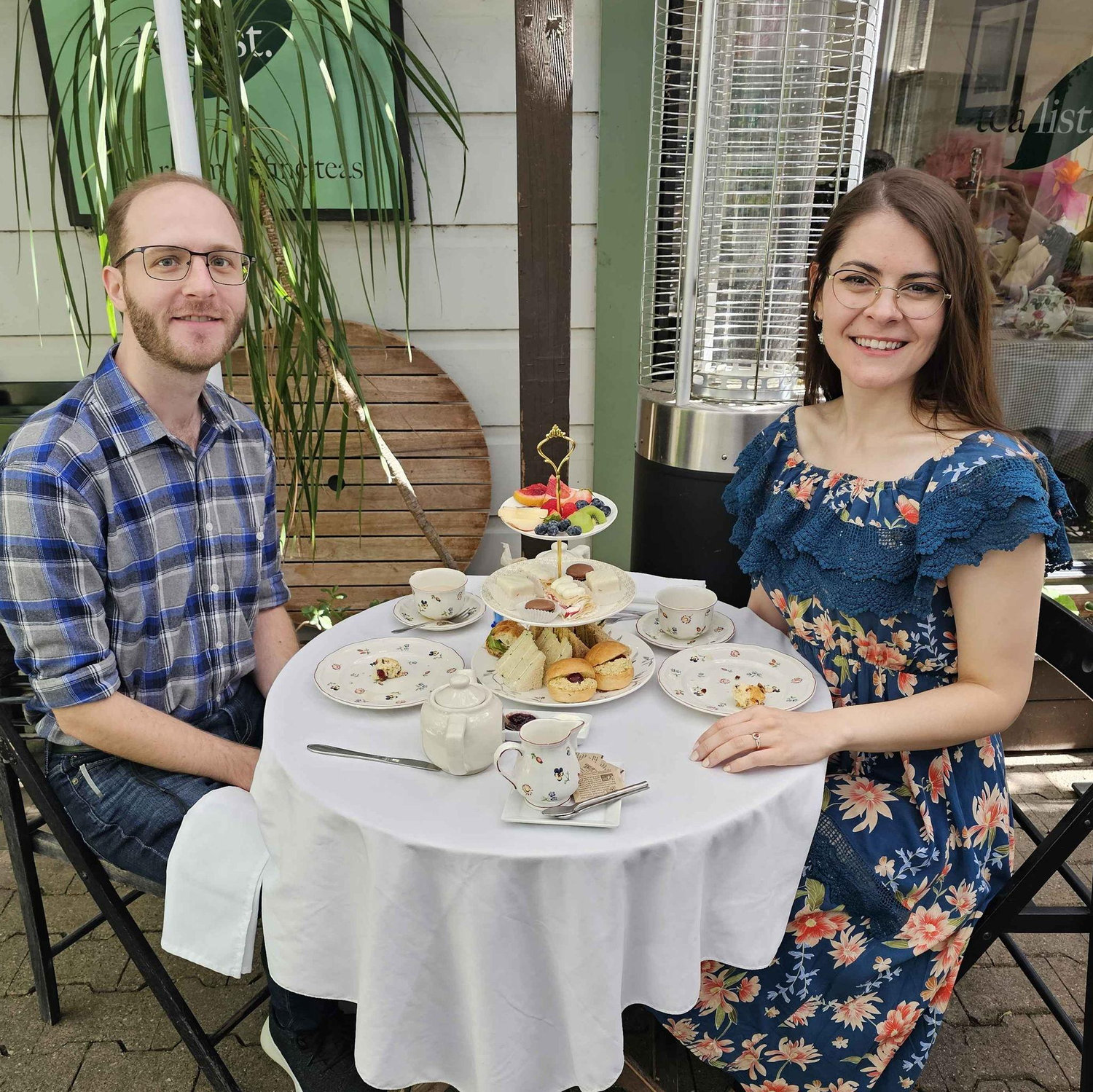 High tea with just the two of us a few days after the proposal
