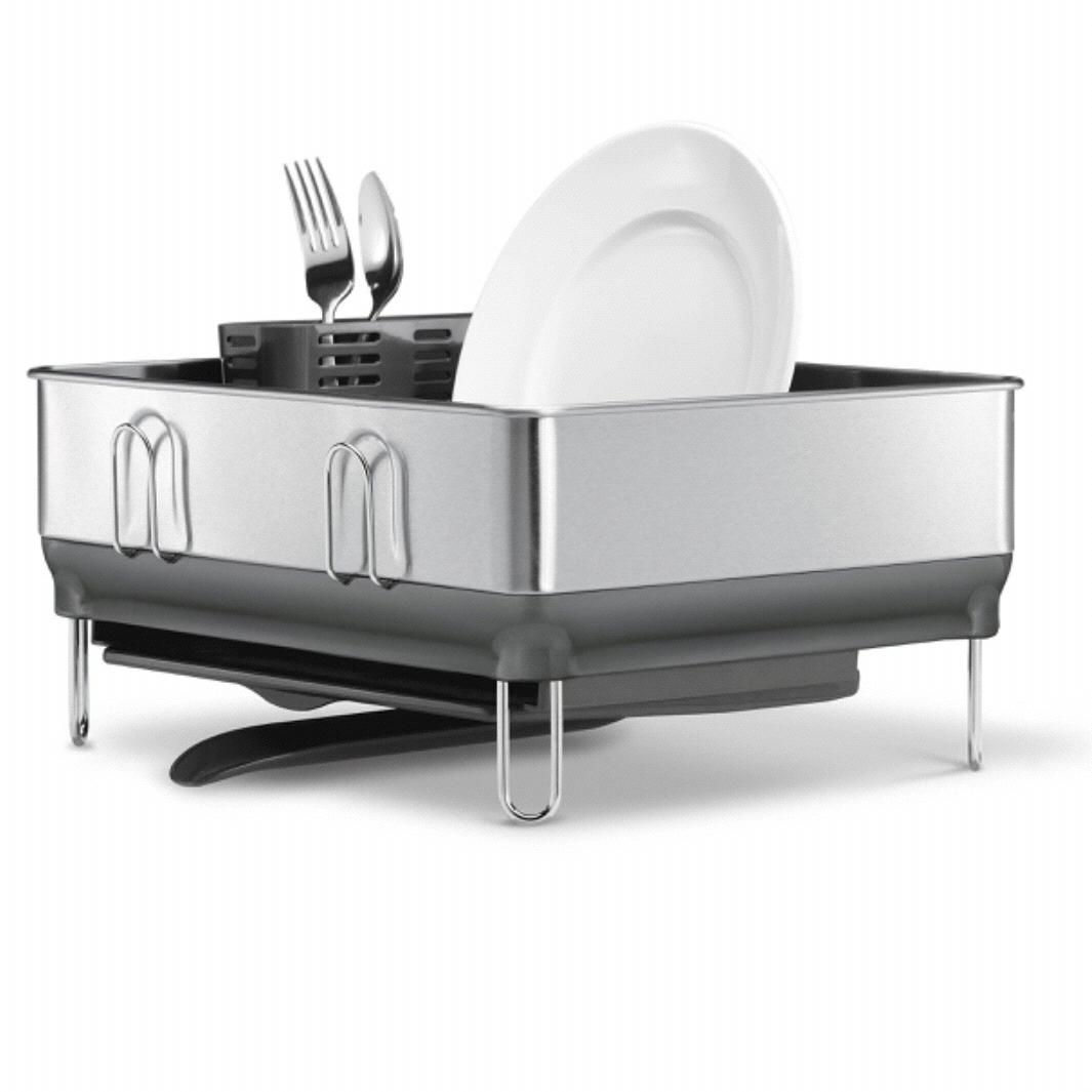 simplehuman® Compact Steel Frame Dish Rack in Grey