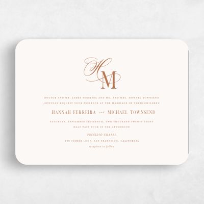 Beige Wedding Invitation - Jalen Landscape