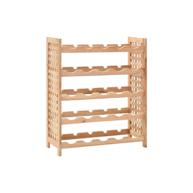 vidaXL Solid Walnut Wood Wine Rack - Freestanding 25-Bottle Holder, 5-Tier Storage, Elegant Shelving for Home Bar/Dining Area