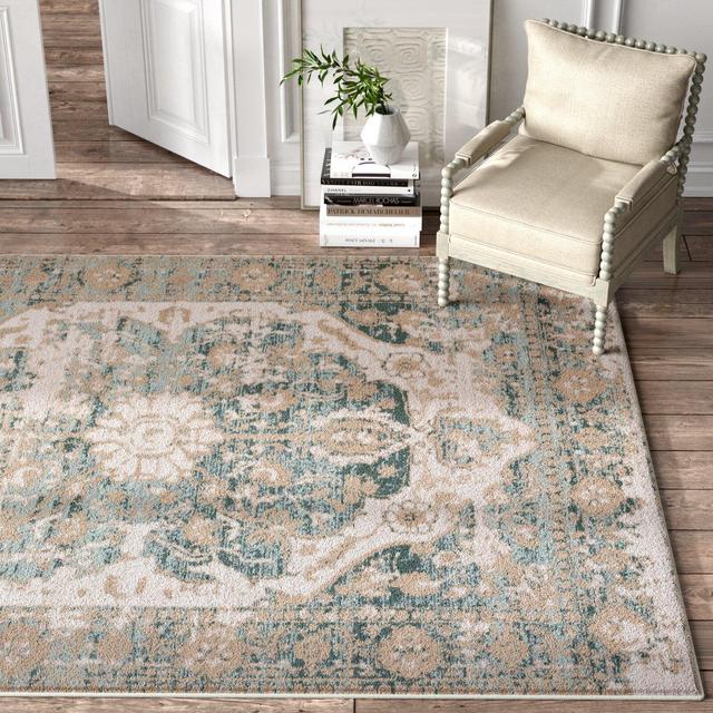 Decrescendo Oriental Blue/Beige/Ivory Area Rug