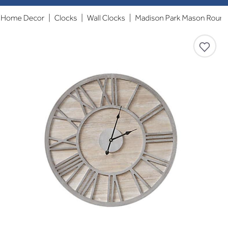 Bed Bath & Beyond - Madison Park Mason Round Wall Clock