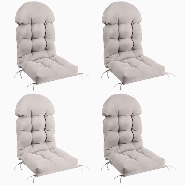 Mguio Adirondack Chair Cushions Set of 4, Rocking Chair Cushions High Back, Thickened Patio Chair pad for Indoor and Outdoor, 44''L x 19''W x 4''H