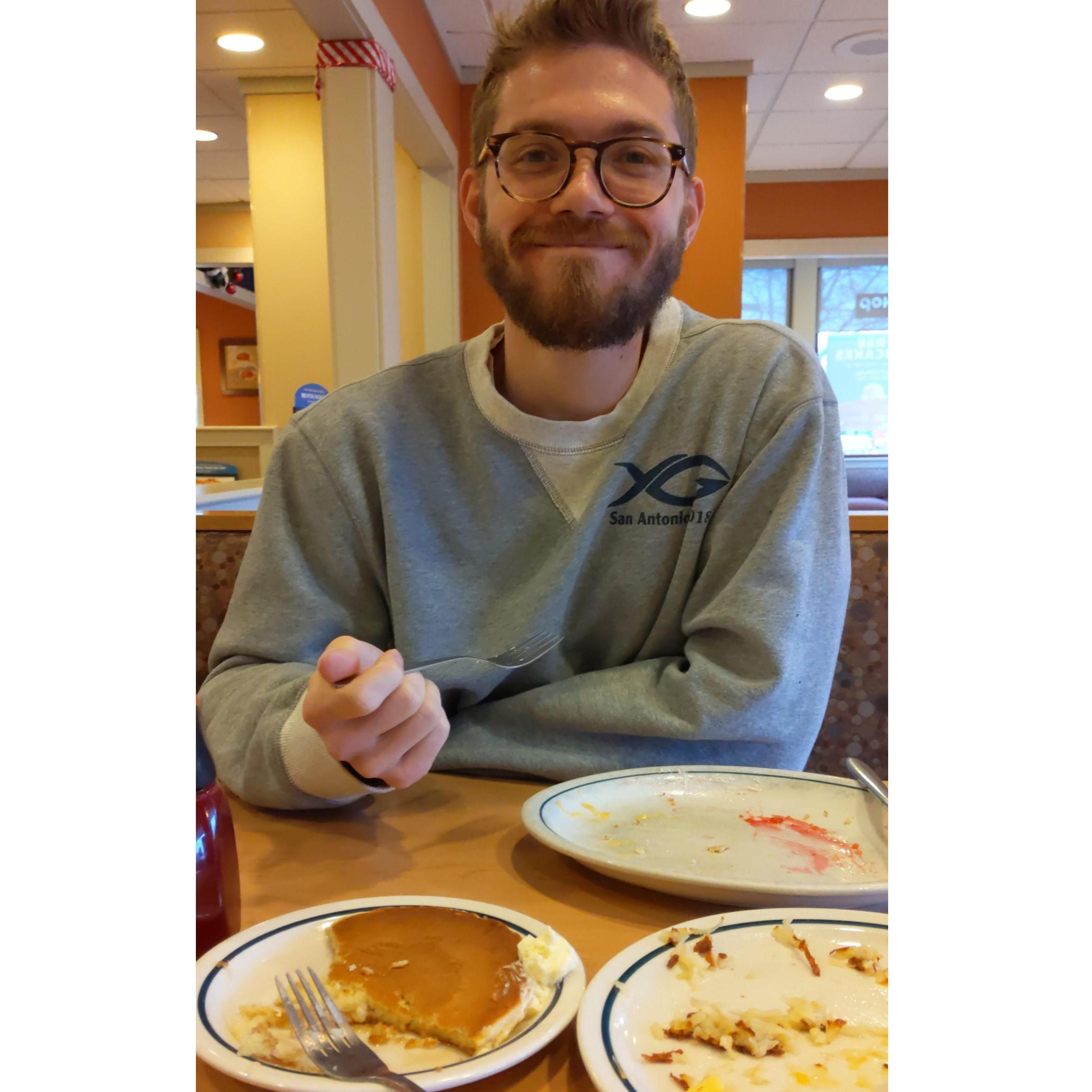 iHop to celebrate Jonah's last First Day of Divinity School - January 2020