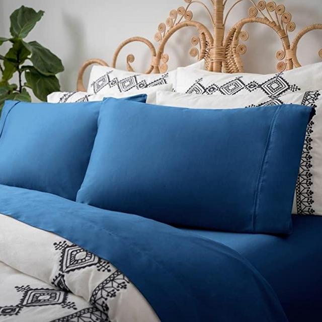 Magnolia Organics Dream Collection Sheet Set - Queen, Moroccan Blue