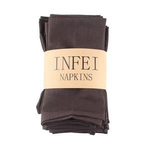 INFEI Soft Solid Color Linen Cotton Dinner Cloth Napkins - Set of 12 (40 x 40 cm) - For Events & Home Use (Dark Coffee)