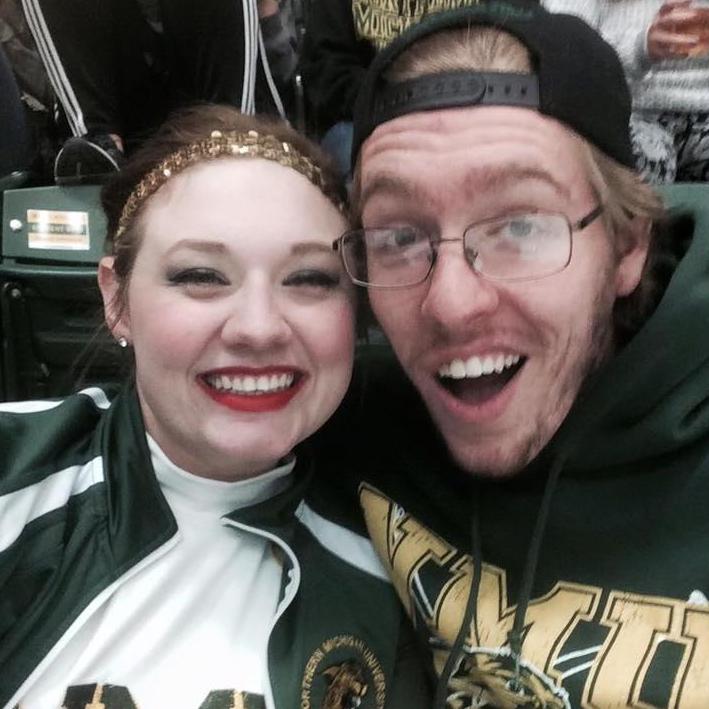 Hanging out at a hockey game after an NMU Figure Skating Team Performance, 2016. Go Wildcats!