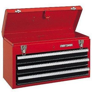 Craftsman 3-Drawer Metal Portable Chest Toolbox Red