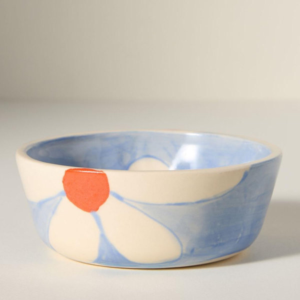 Rise and Shine Ceramic Nut Bowl- Pink & Red Retro Flower