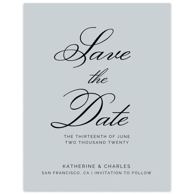 Slate, Blue Wedding Digital Save the Date - Arthur Type