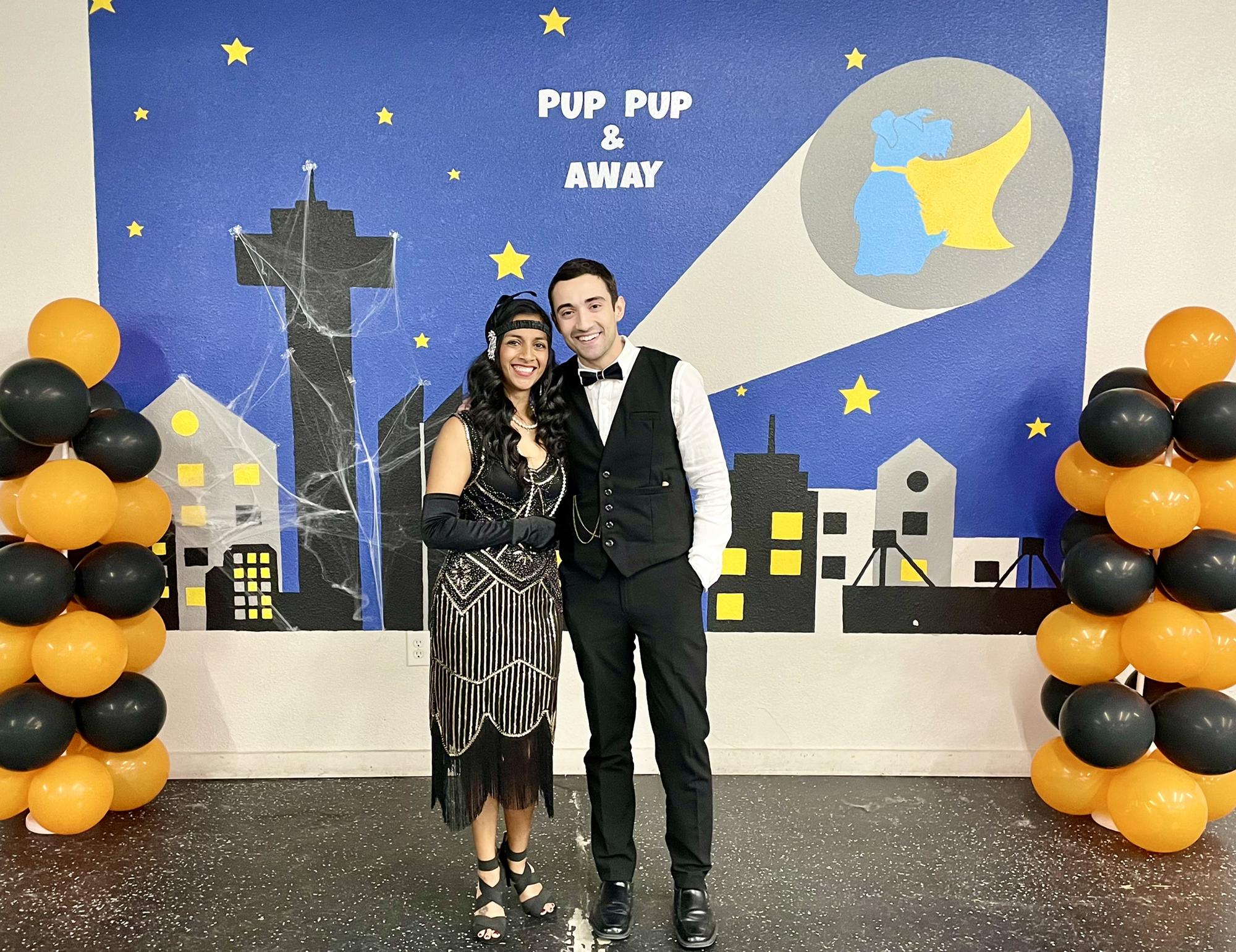 She knew she had him when he was willing to have a matching couple's Halloween costume. #RoaringTwenties