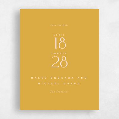 Mustard, Yellow Wedding Save the Date - Buenos Type