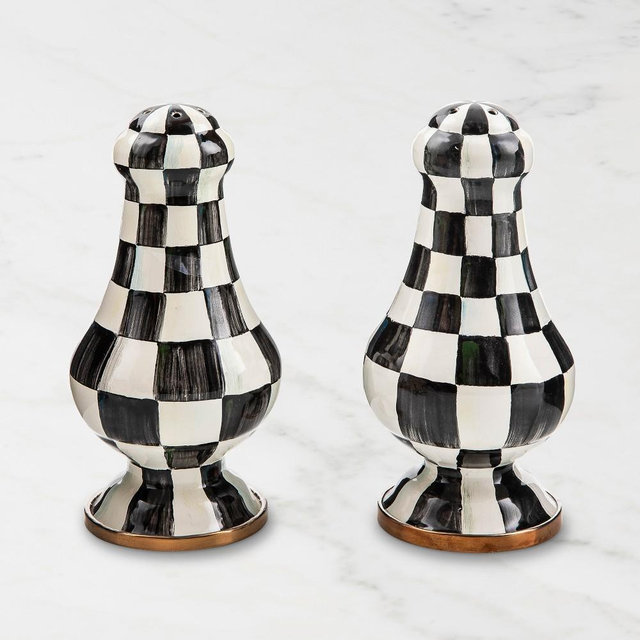 MacKenzie-Childs Courtly Check Large Salt & Pepper Shakers