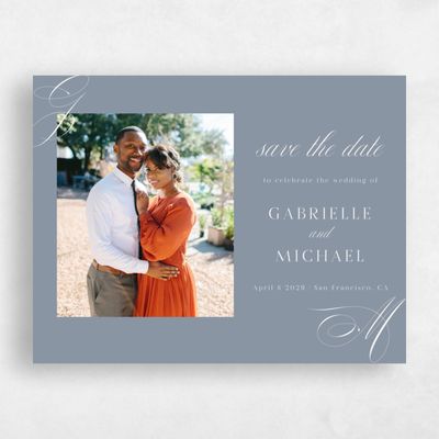 Blue Wedding Save the Date - Conques Photo