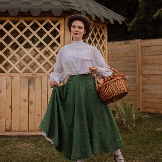 Set Skirt and Petticoat suffragette in Edwardian Vintage Style 