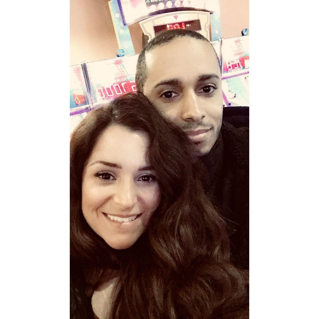 Celebrating Brian's birthday at an arcade.