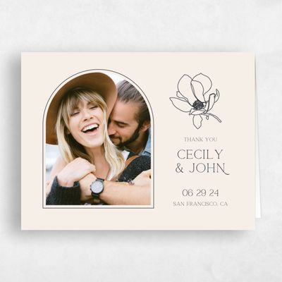 Beige Fall Wedding Thank You - Alameda Photo