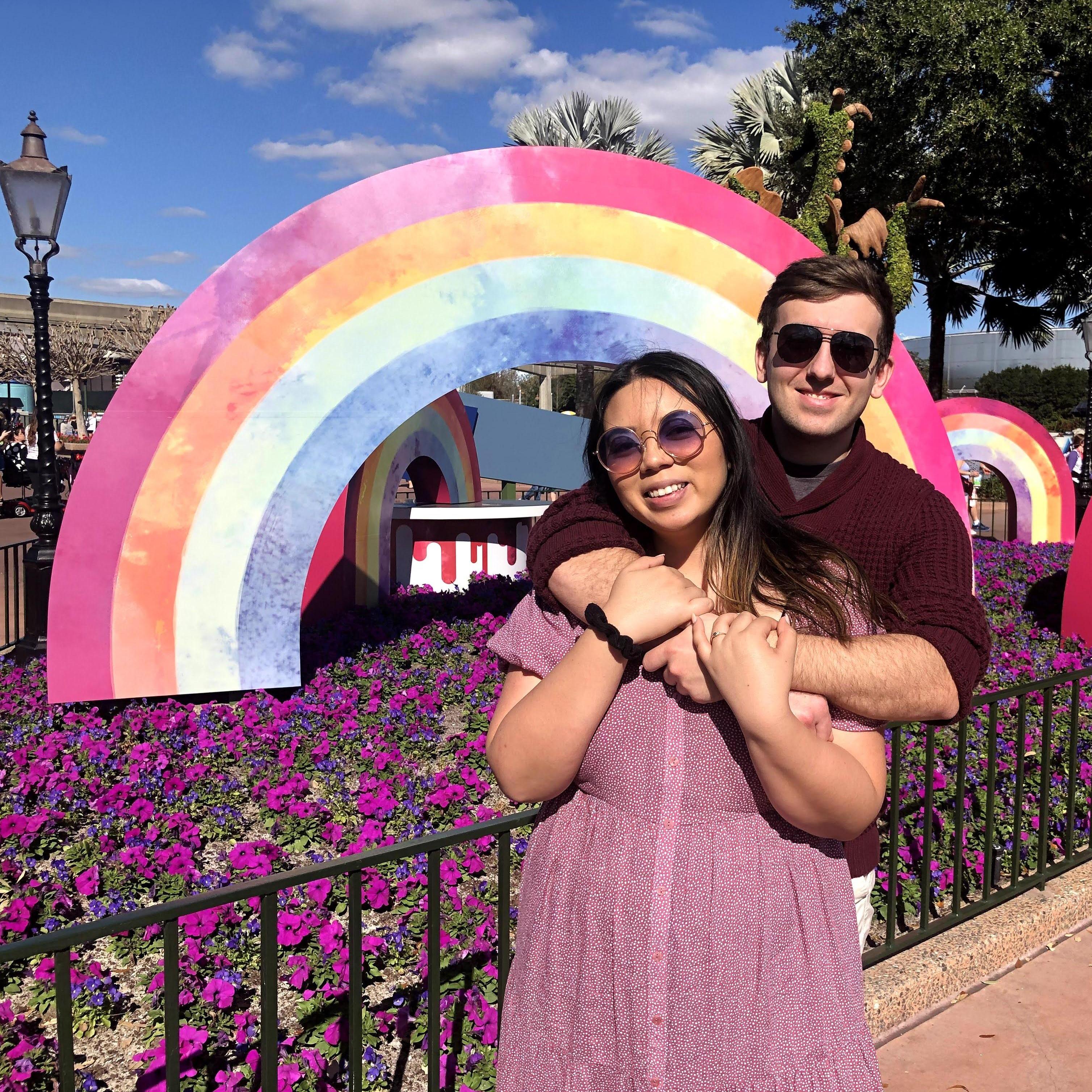 Celebrating our engagement at Epcot.