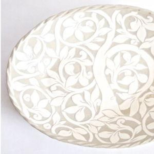 Wink's Tree of Life Large Cream Carved Oval Platter