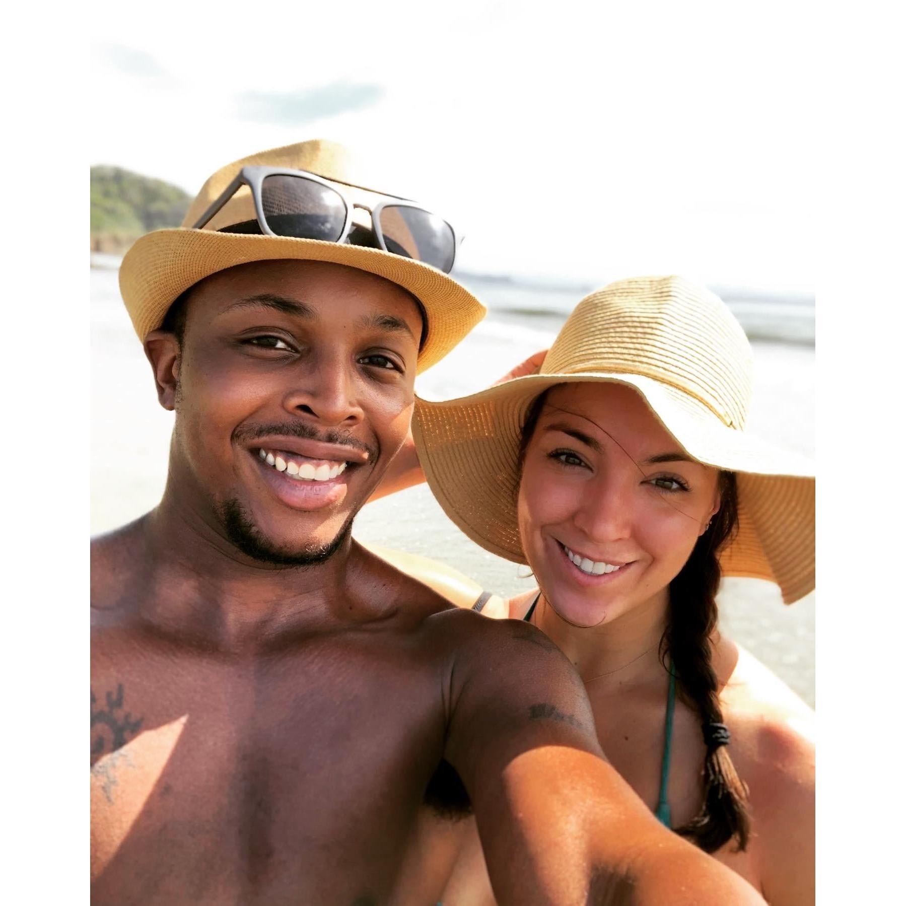 Soaking up the sun on a beach in Nicaragua