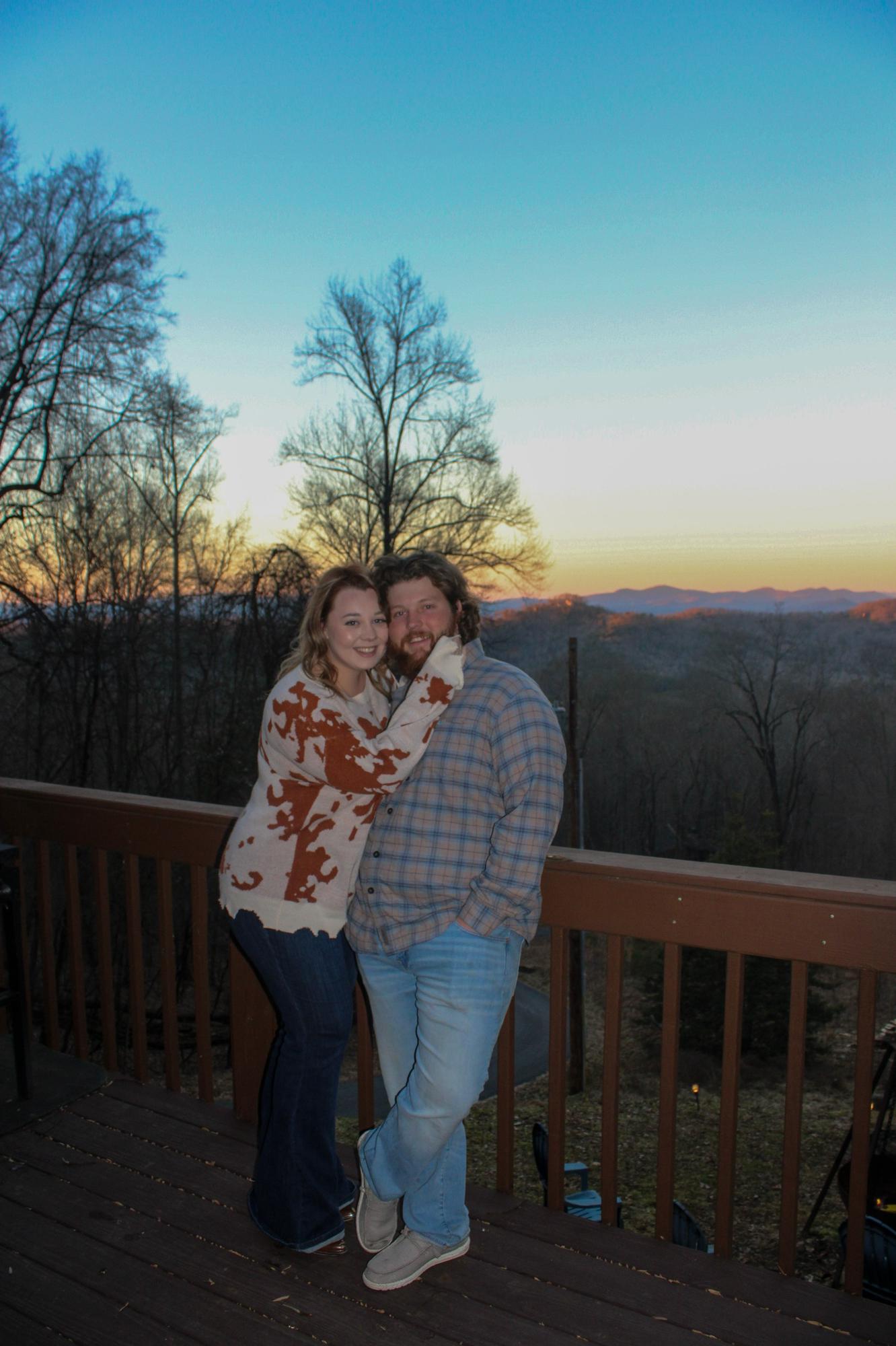 Beautiful sunset in the blue ridge mountains