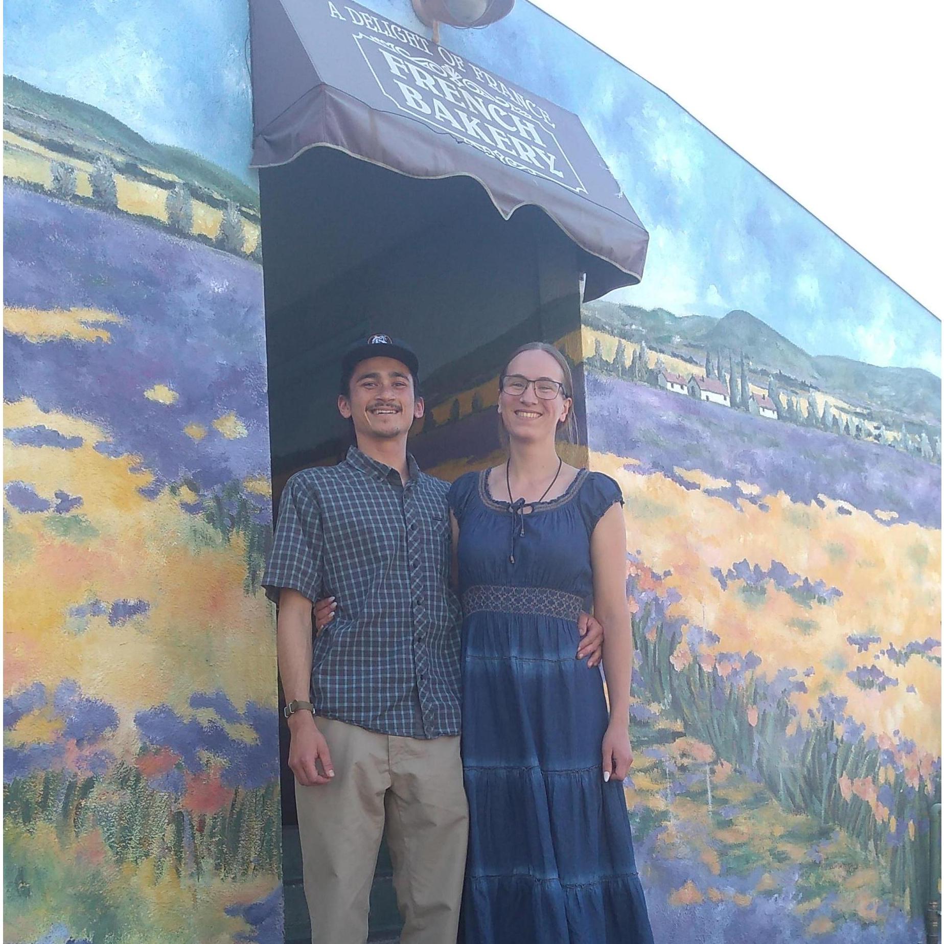 A hole in the wall French bakery in San Diego with a beautiful mural out back!
