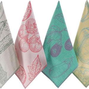 Jacquard Tea Towels Set of 4 (Garden Vegetables Design)