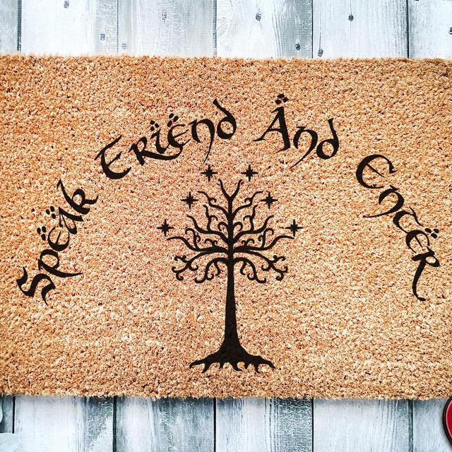 Speak Friend And Enter v2 | Geek Chic Doormat | Nerdy Housewarming Gift | Doormat Closing Gift | Welcome Doormat | Home Decor