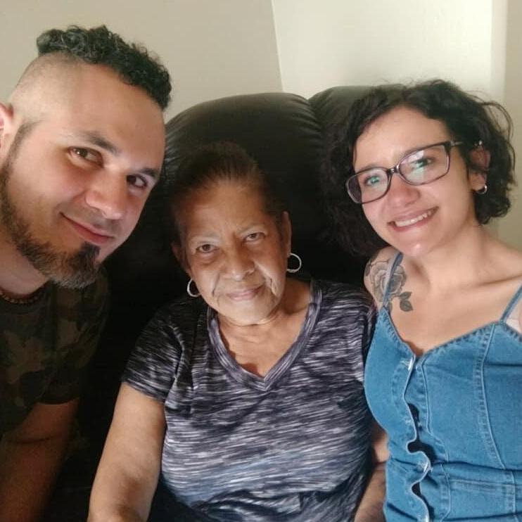 Ruben and I visiting Grandma Nilda.