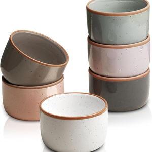 Morandi Color Ramekins Set of 6, 6 oz Creme Brulee Ramekin Oven Safe