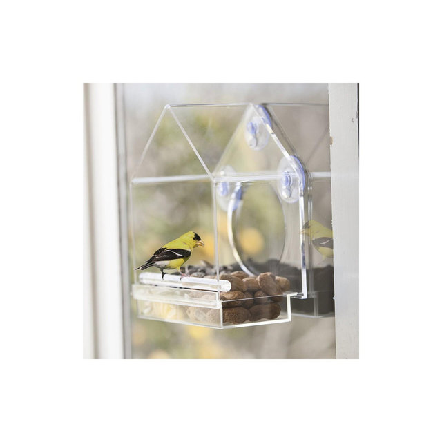 OnDisplay Window Mounted Clear Acrylic Bird House