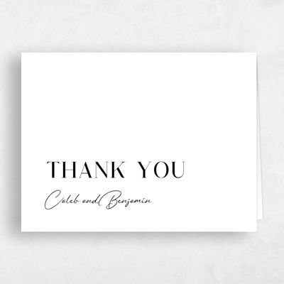 Black Letterpress Wedding Thank You - Latona Landscape Letterpress