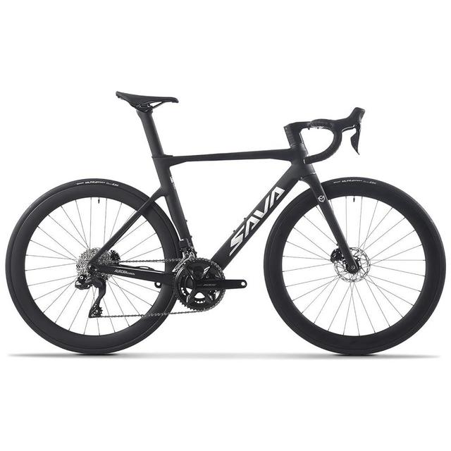 SAVADECK Carbon Road Bike, Lightweight 24-Speed Shifting Road Bicycle with Shimano 105 Di2 7170 Groupset, Carbon Frame with 700C Carbon Wheelset Disc Brake, Integrated Design Race Bikes for Adults