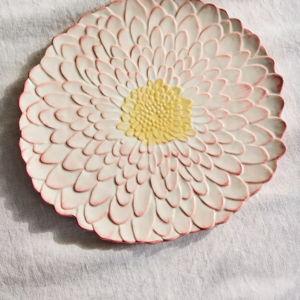 Painted Flower Serving Platter, Pink