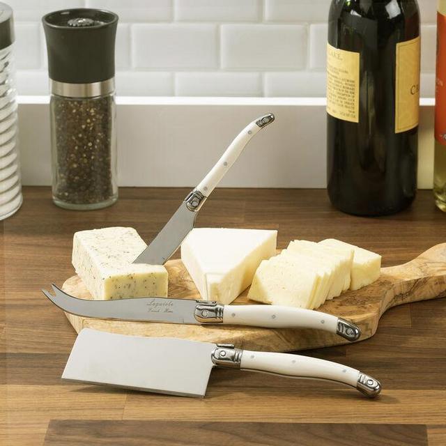 French Home Faux Ivory Laguiole Cheese Knives, Set of 3