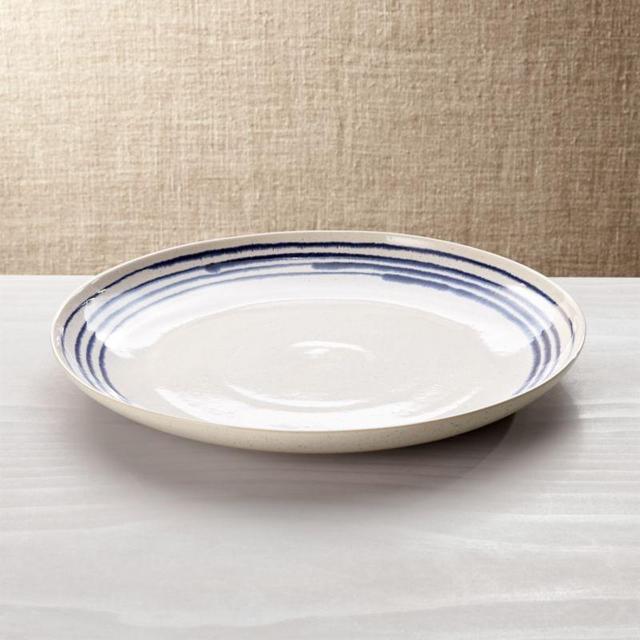 Lina Blue Stripe Round Platter