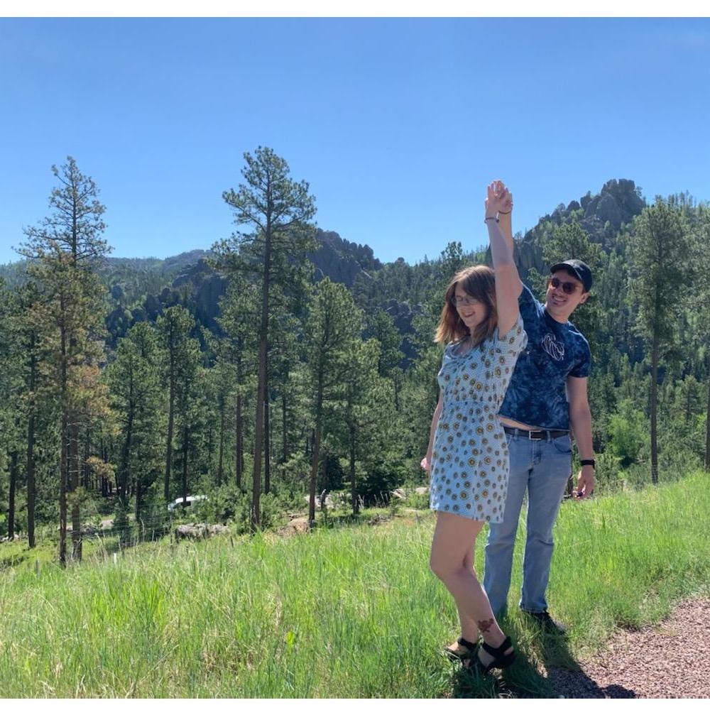 Spinning in our favorite place ever! Day of our engagement, 6/9/21