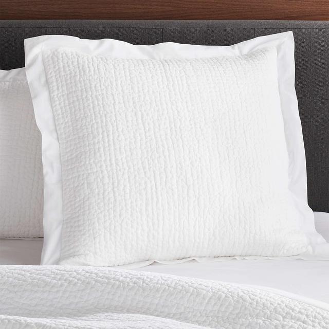 Celeste White Organic Cotton Euro Sham