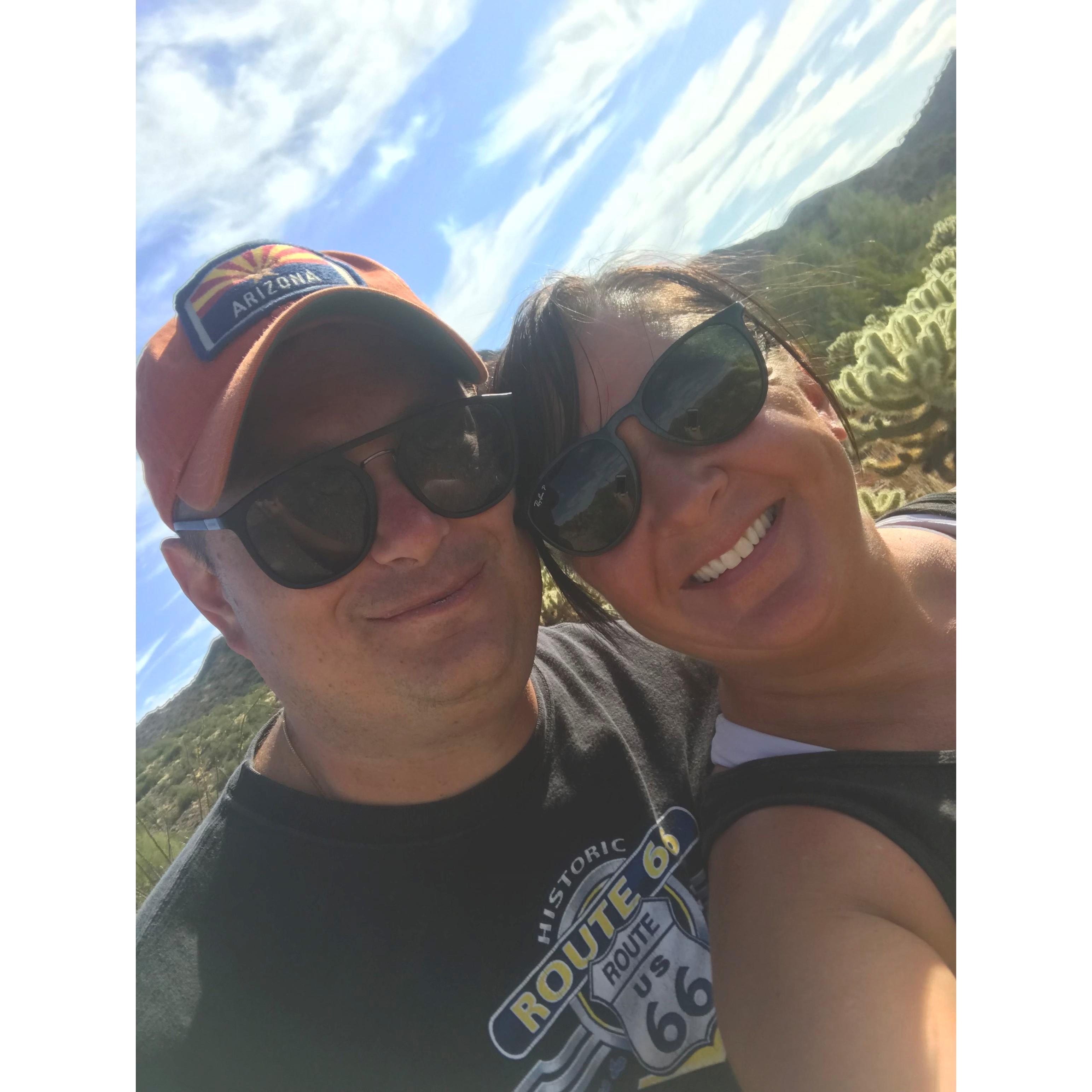Hiking in the mountains in Arizona!