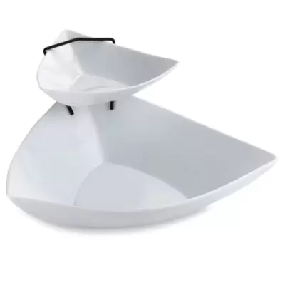 B. Smith® 2-Tier Chip and Dip Set in White