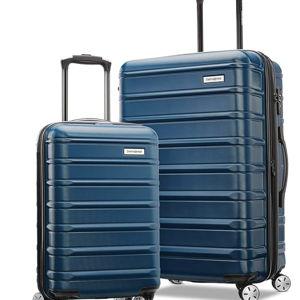 Samsonite Omni 2 Hardside Expandable Luggage with Spinner Wheels, 2-Piece Set (19/24), Lagoon Blue