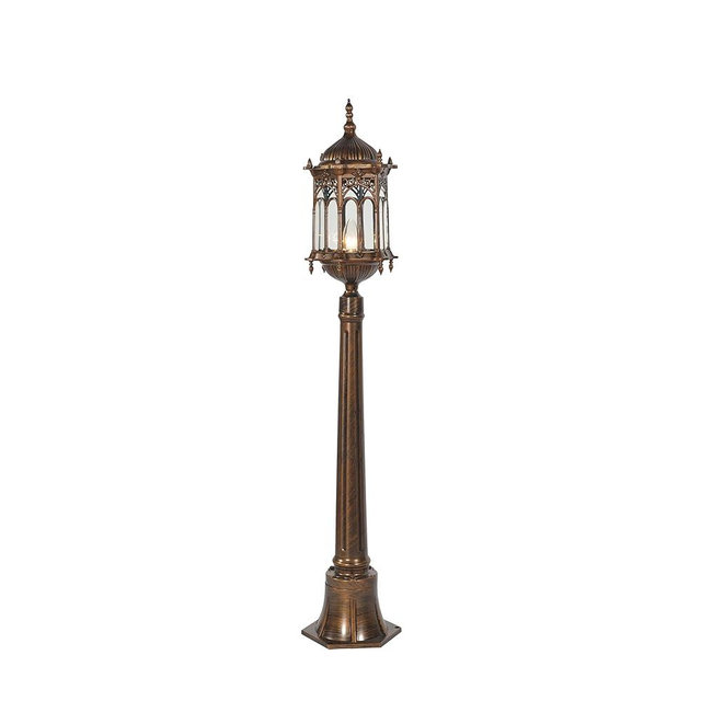 AFD Home Gothic Grassland Lamp, Outdoor Aluminum Gothic Floor Lamp, 47.25 Inches x 9 Inches, Antique Gold Hardwire