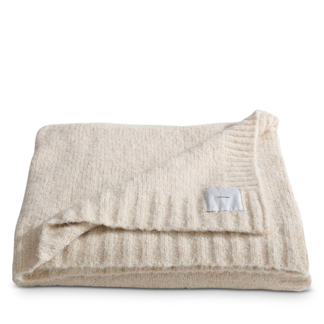 Calvin Klein Knitted Throw Blanket, 70" X 50"
