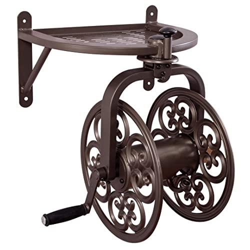 Liberty Garden 710 Navigator Rotating Garden Hose Reel, Holds 125-Feet of 5/8-Inch Hose - Bronze