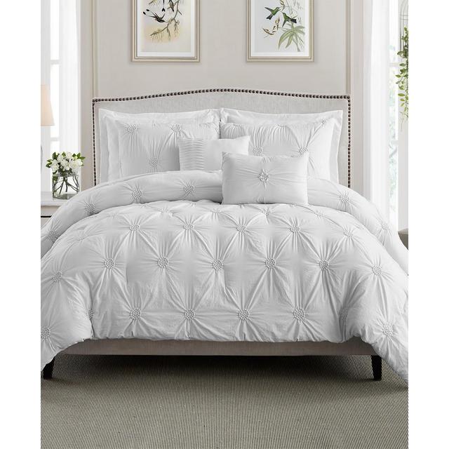 Floral Pintuck King/Cal King Comforter Set
