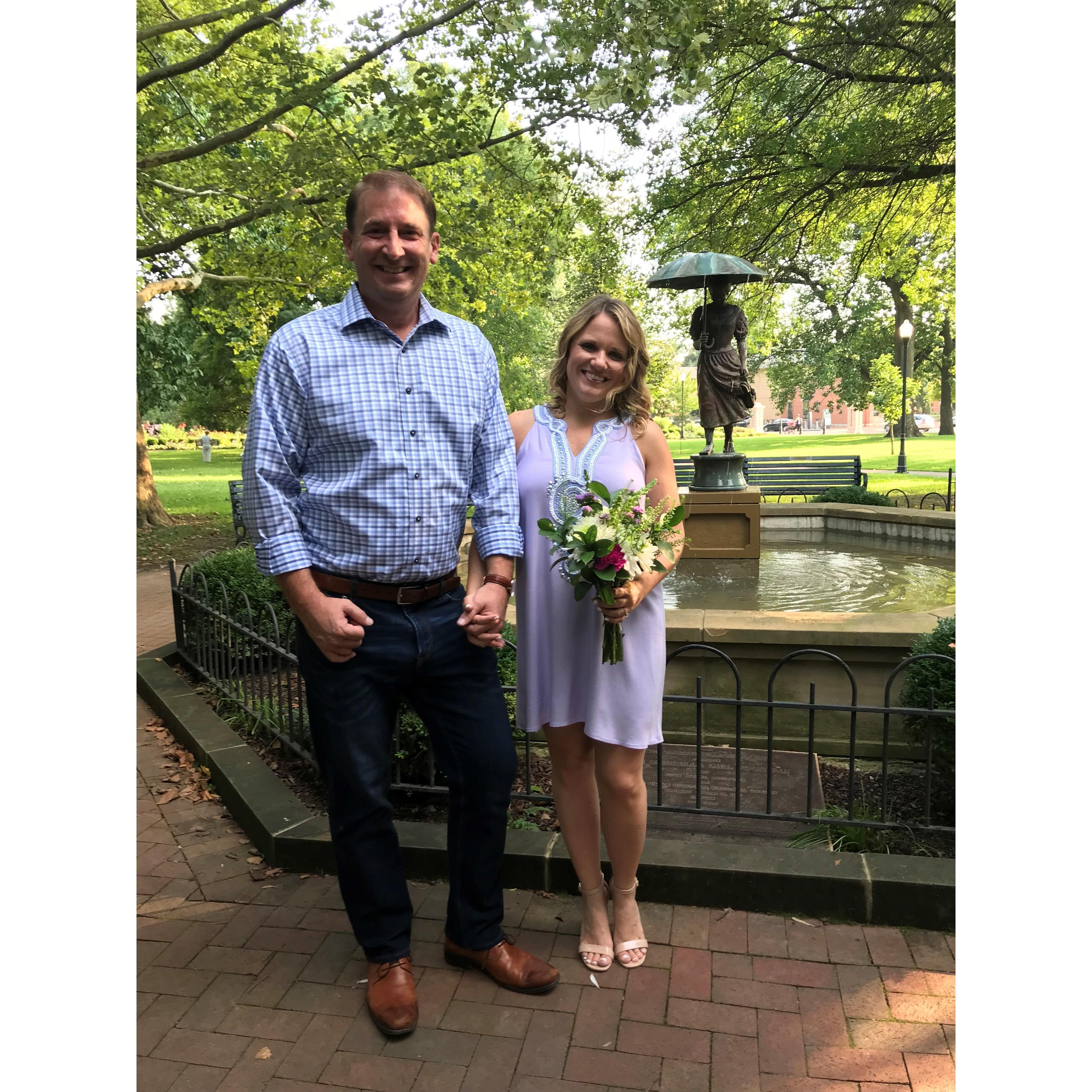 The pics the photographer took on our phones so we could have a few before the engagement photos came out!